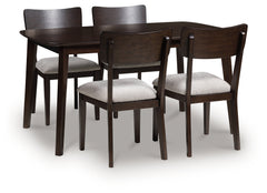 Coral Furniture - Ashley Furniture - Mallenette Dining Table and 4 Chairs (Set of 5) - Dining Room Table Set (5/CN) / Merlot - PCD607-225