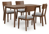 Coral Furniture - Ashley Furniture - Tameride Dining Table and 4 Chairs (Set of 5) - Dining Room Table Set (5/CN) / Brown - PCD609-225