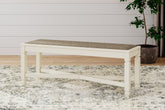 Coral Furniture - Ashley Furniture - Bolanburg Dining Bench - Large UPH Dining Room Bench / Two-tone / 50"W x 15"D x 20"H - D647-00
