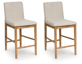 Coral Furniture - Ashley Furniture - Isanti Dining Room - Counter Height Barstool (Set of 2) / Light Brown - D752-124X2