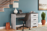 Coral Furniture - Ashley Furniture - Shawburn Office Desk - Home Office Desk / White/Dark Charcoal Gray - H4121-34