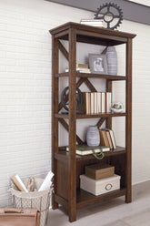 Coral Furniture - Ashley Furniture - Baldridge Bookcase - Large Bookcase / Rustic Brown - H675-17