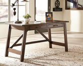 Coral Furniture - Ashley Furniture - Baldridge Office Desk - Home Office Large Leg Desk / Rustic Brown - H675-44