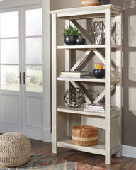 Coral Furniture - Ashley Furniture - Carynhurst Bookcase - Large Bookcase / Whitewash - H755-17