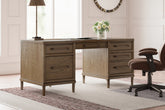 Coral Furniture - Ashley Furniture - Roanhowe Office Desk - Home Office Desk / Brown - H769-21