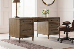 Coral Furniture - Ashley Furniture - Roanhowe Office Desk - Home Office Desk / Brown - H769-21