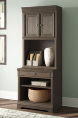 Coral Furniture - Ashley Furniture - Janismore Bookcase - Bookcase / Weathered Gray - H776H7
