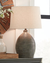 Coral Furniture - Ashley Furniture - Joyelle Lighting - Table Lamp (Set of 2) / Gray - L100744X2