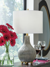 Coral Furniture - Ashley Furniture - Judlen Lighting - Ceramic Table Lamp (1/CN) / Gray/Gold Finish - L100844