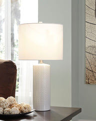 Coral Furniture - Ashley Furniture - Steuben Lighting - Ceramic Table Lamp (Set of 2) / White - L177904