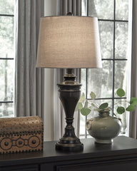 Coral Furniture - Ashley Furniture - Darlita Lighting - Metal Table Lamp (Set of 2) / Bronze Finish - L204024