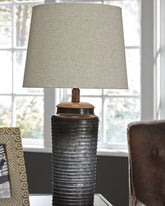 Coral Furniture - Ashley Furniture - Norbert Lighting - Metal Table Lamp (Set of 2) / Gray - L204064