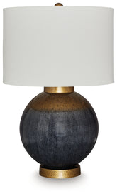 Coral Furniture - Ashley Furniture - Adara Lighting - Metal Table Lamp (1/CN) / Blue/Gold Finish - L207564