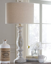 Coral Furniture - Ashley Furniture - Bernadate Lighting - Poly Floor Lamp (1/CN) / Whitewash - L235341