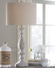 Coral Furniture - Ashley Furniture - Bernadate Lighting - Poly Floor Lamp (1/CN) / Whitewash - L235341