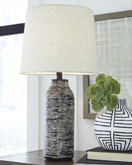 Coral Furniture - Ashley Furniture - Mahima Lighting - Paper Table Lamp (Set of 2) / Black/White - L235584