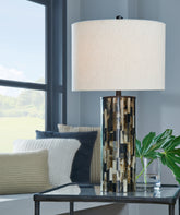 Coral Furniture - Ashley Furniture - Ellford Lighting - Poly Table Lamp (1/CN) / Black/Brown/Cream - L235684