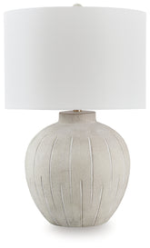 Coral Furniture - Ashley Furniture - Calbert Lighting - Poly Table Lamp (1/CN) / Warm Gray - L235824
