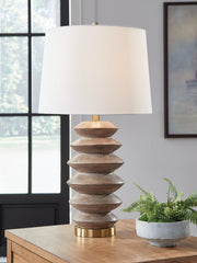 Coral Furniture - Ashley Furniture - Jyllyard Lighting - Poly Table Lamp (1/CN) / Brown/Gold Finish - L235944