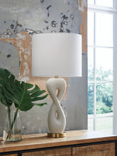 Coral Furniture - Ashley Furniture - Judrich Lighting - Poly Table Lamp (1/CN) / White/Gold Finish - L236024