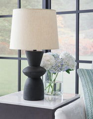 Coral Furniture - Ashley Furniture - Scarbot Lighting - Paper Table Lamp (Set of 2) / Distressed Black - L243354