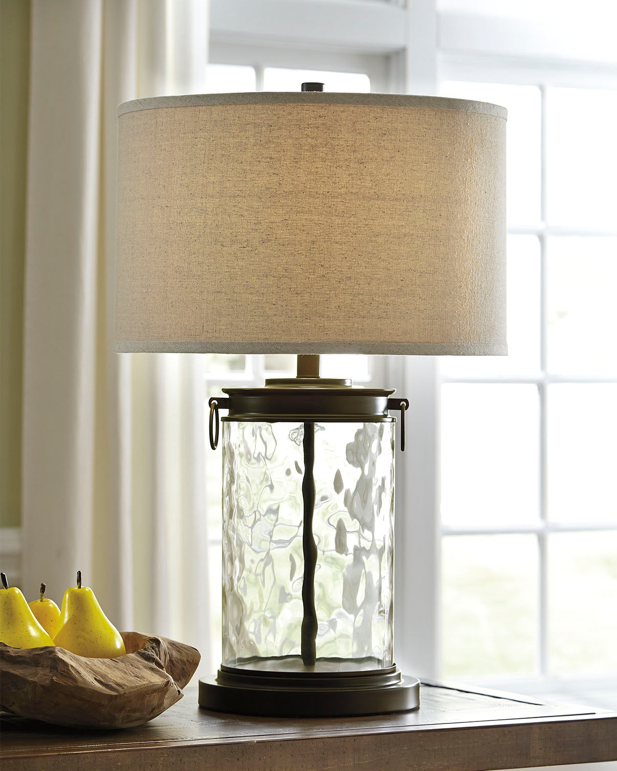 Coral Furniture - Ashley Furniture - Tailynn Lighting - Table Lamp (Set of 2) / Clear/Bronze Finish - L430324X2