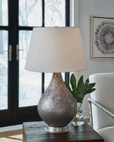 Coral Furniture - Ashley Furniture - Bluacy Lighting - Glass Table Lamp (1/CN) / Antique Gray - L430834
