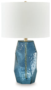 Coral Furniture - Ashley Furniture - Tallow Lighting - Glass Table Lamp (1/CN) / Blue - L430854