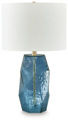 Coral Furniture - Ashley Furniture - Tallow Lighting - Glass Table Lamp (1/CN) / Blue - L430854