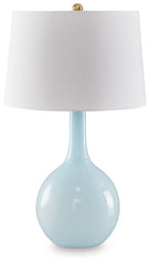 Coral Furniture - Ashley Furniture - Rylanton Lighting - Glass Table Lamp (1/CN) / Aqua - L430874