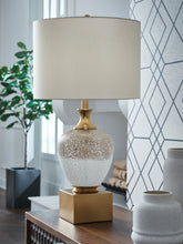 Coral Furniture - Ashley Furniture - Tavisburg Lighting - Glass Table Lamp (1/CN) / Brown/White/Gold - L430894