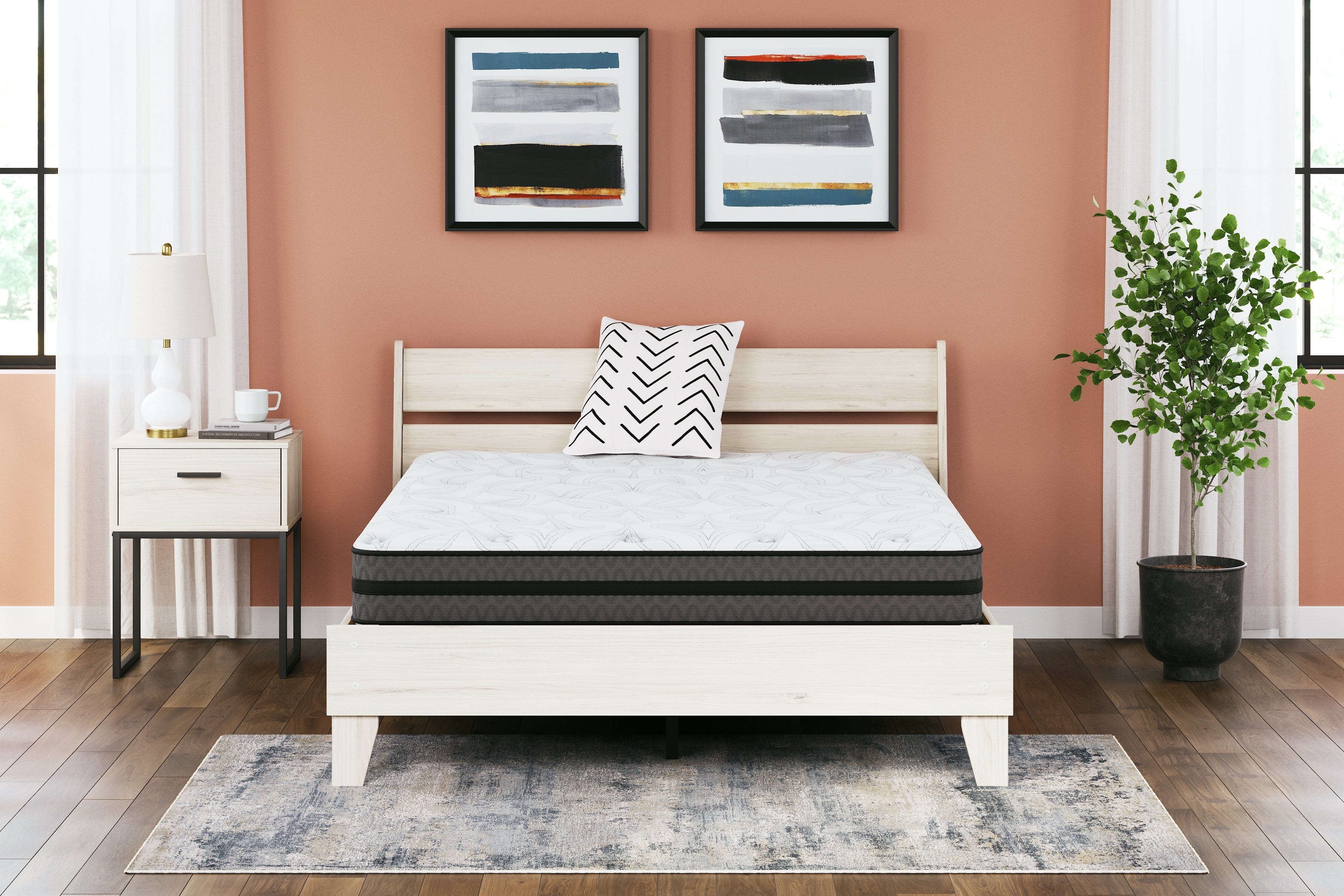 Coral Furniture - Ashley Furniture - 10 Inch Pocketed Hybrid Mattresses - Queen / White - M58931