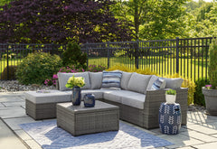 Coral Furniture - Ashley Furniture - Petal Road Outdoor - LoveseatSEC/OTTO/TBL Set(4/CN) / Gray - P297-070