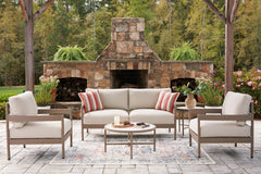 Coral Furniture - Ashley Furniture - Bluff Trail Outdoor - Love/Chairs/Tables Set (5/CN) - PCP383-080