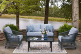 Coral Furniture - Ashley Furniture - Bridges Beach Outdoor - Love/Chairs/Table Set (4/CN) - PCP391-080