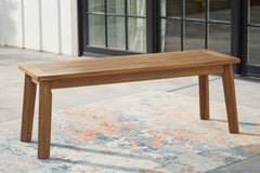 Coral Furniture - Ashley Furniture - Janiyah Outdoor - Bench / Light Brown - P407-600