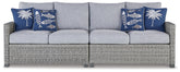 Coral Furniture - Ashley Furniture - Naples Beach Outdoor - 4-Piece Outdoor Sectional / Light Gray - P439P2