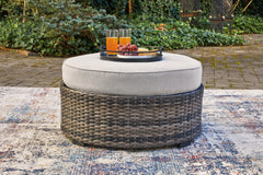 Coral Furniture - Ashley Furniture - Harbor Court Outdoor - Ottoman with Cushion / Gray - P459-814