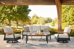 Coral Furniture - Ashley Furniture - Carmel Highlands Outdoor - Sofa/Chairs/Table Set (4/CN) - PCP513-081