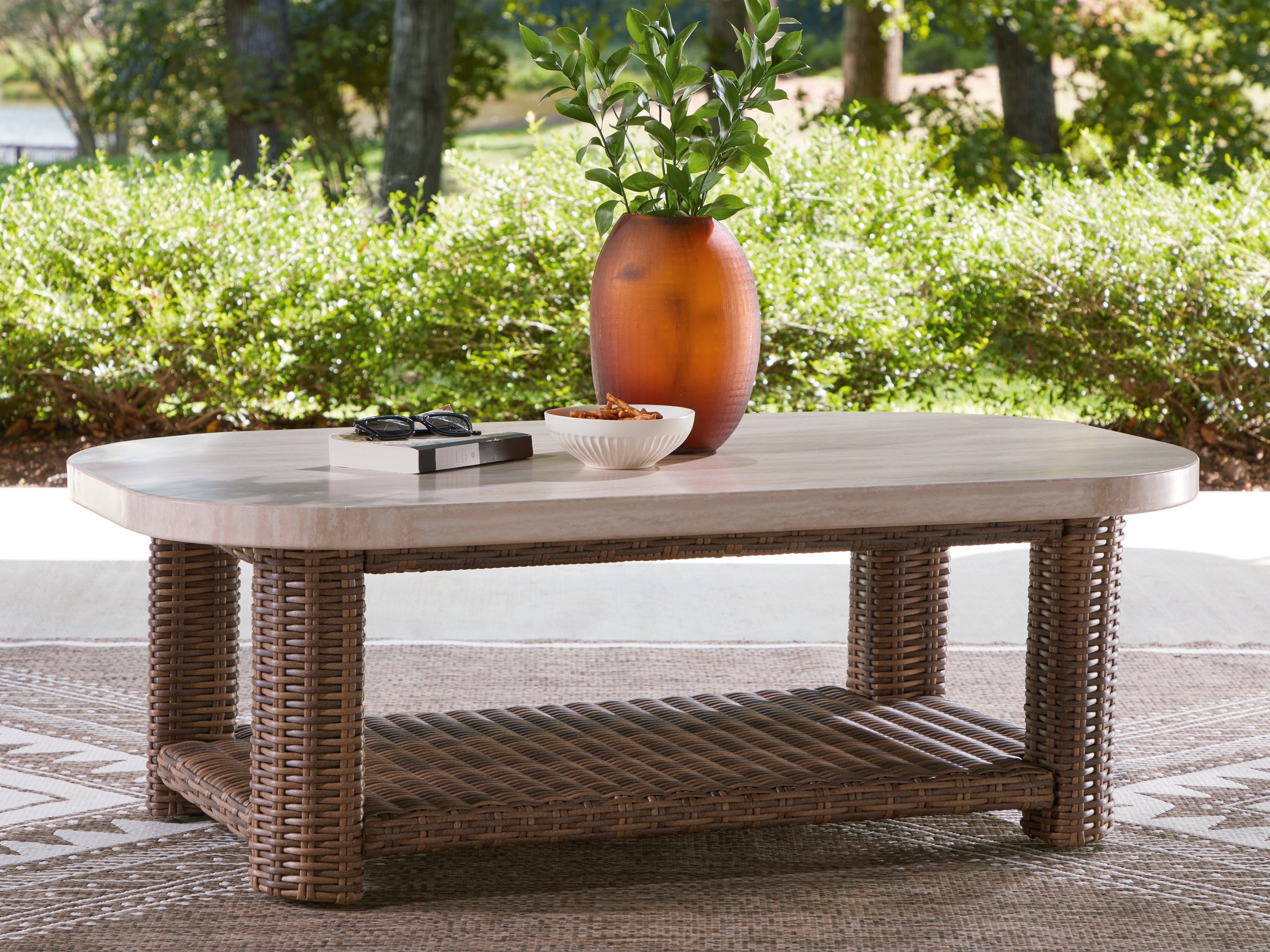 Coral Furniture - Ashley Furniture - Dolan Creek Outdoor - Rectangular Cocktail Table - PCP610-701