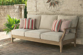 Coral Furniture - Ashley Furniture - Clare View Outdoor - RAF/LAF Loveseat w/CUSH (Set of 2) / Beige - P801-854