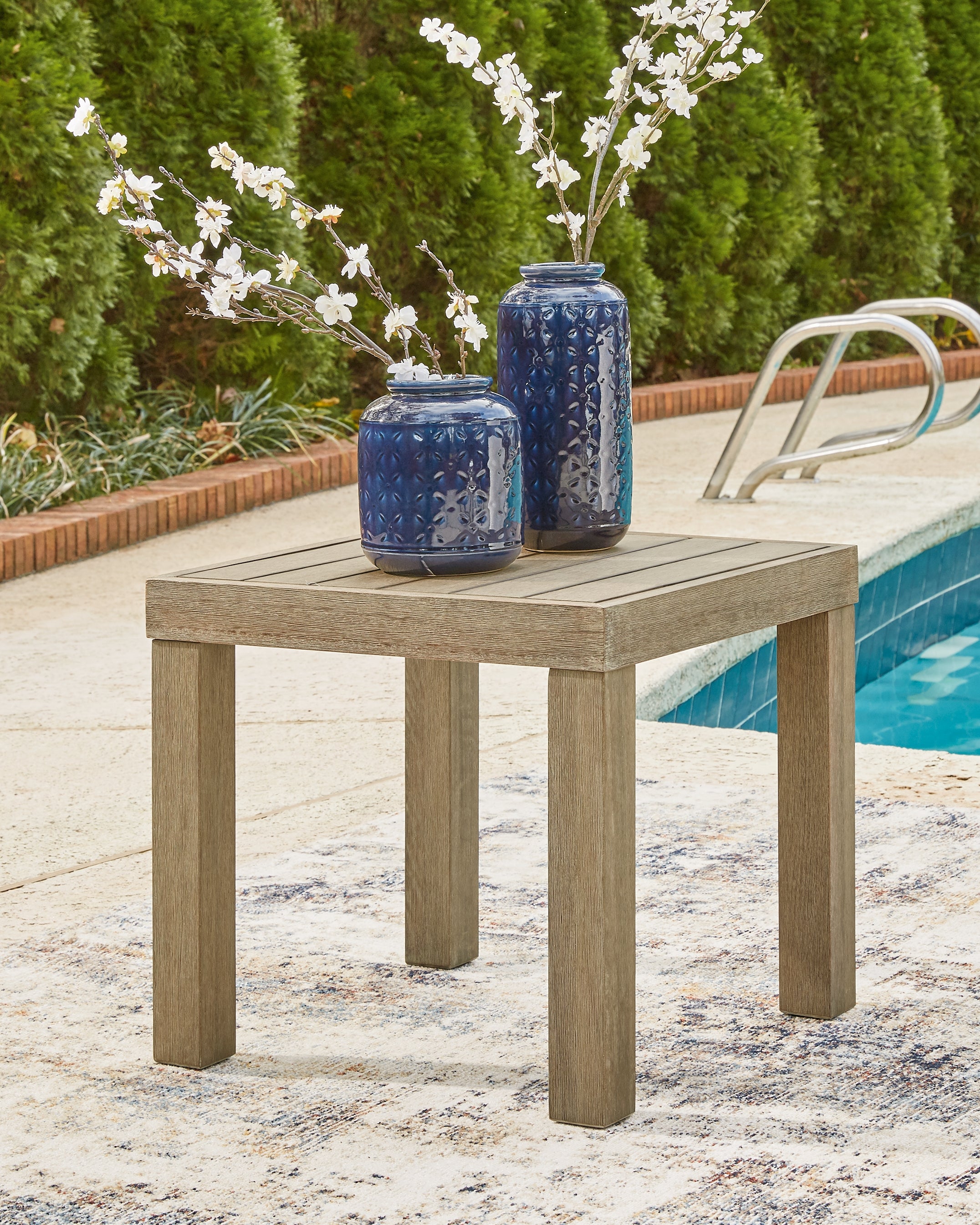 Coral Furniture - Ashley Furniture - Silo Point Outdoor - Square End Table / Brown - P804-702