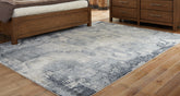 Coral Furniture - Ashley Furniture - Langrich Rug - 5'3" x 7'3" Rug / Blue/Gray/Cream - R406132
