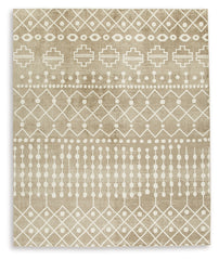 Coral Furniture - Ashley Furniture - Bunchly Rug - 7'10" x 10'3" Washable Rug / Tan/Brown/Cream - R406221