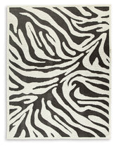 Coral Furniture - Ashley Furniture - Thomwith Rug - 8' x 10'2" Washable Rug / Black/Ivory - R406291