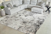 Coral Furniture - Ashley Furniture - Langwell Rug - 10' x 14' Rug / Black/Gray/White - R406780