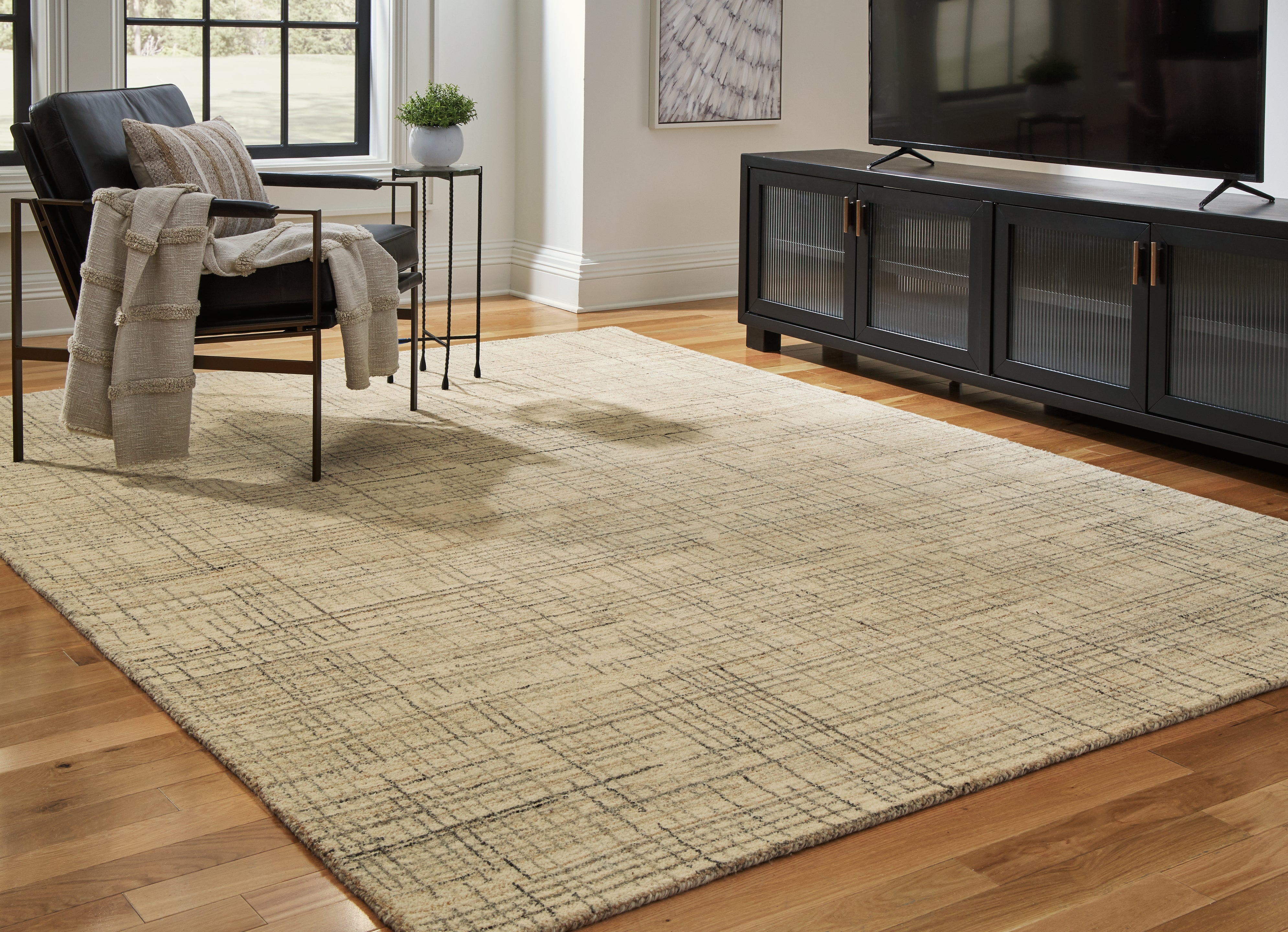 Coral Furniture - Ashley Furniture - Janston Rug - 8' x 10' Rug / Ivory/Gray/Tan - R406861
