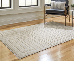 Coral Furniture - Ashley Furniture - Darmondard Rug - 5' x 7' Rug / Cream/Taupe - R406942