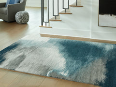 Coral Furniture - Ashley Furniture - Brentward Rug - 8' x 10' Rug / Blue/Gray/Ivory - R407081