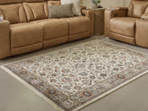 Coral Furniture - Ashley Furniture - Beritham Rug - Large Rug / Blue/Brown/Beige - R407261